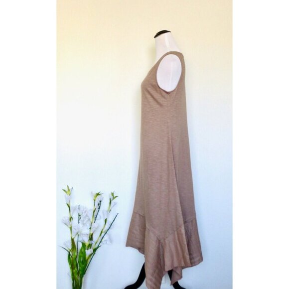NEW! LOGO By Lori Goldstein Sleeveless Tank Midi Dress Taupe Brown SZ S - Picture 3 of 7